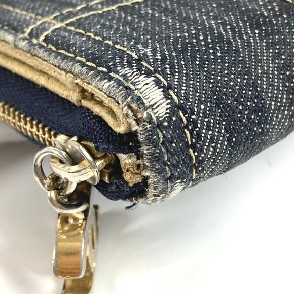 CHANEL A31900 Sparkling denim Zip Around Long Wallet Denim blue - Picture 7 of 16